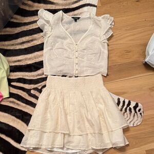 Express Cream Embroidered Blouse